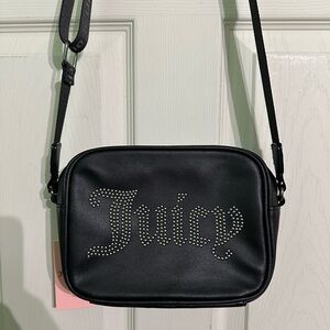 Juicy Couture Black Crossbody Camera Bag with Perforated Logo